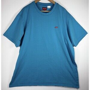 Supreme Box Logo Tee XXL Blue Red Patch‎ Made in Portugal Skate Streetwear